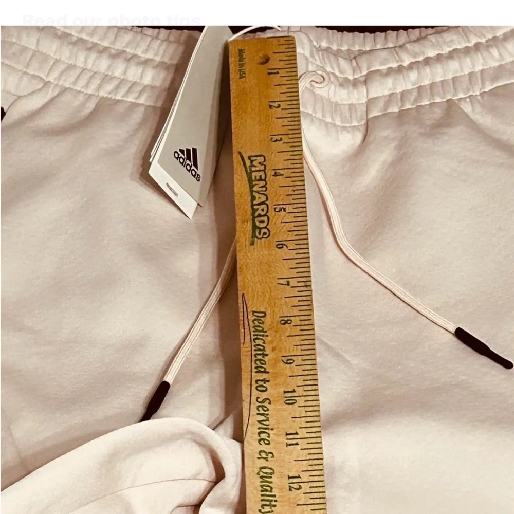 ADIDAS Light Peach-Pink Joggers S With Black Accents Pockets With Zipper.